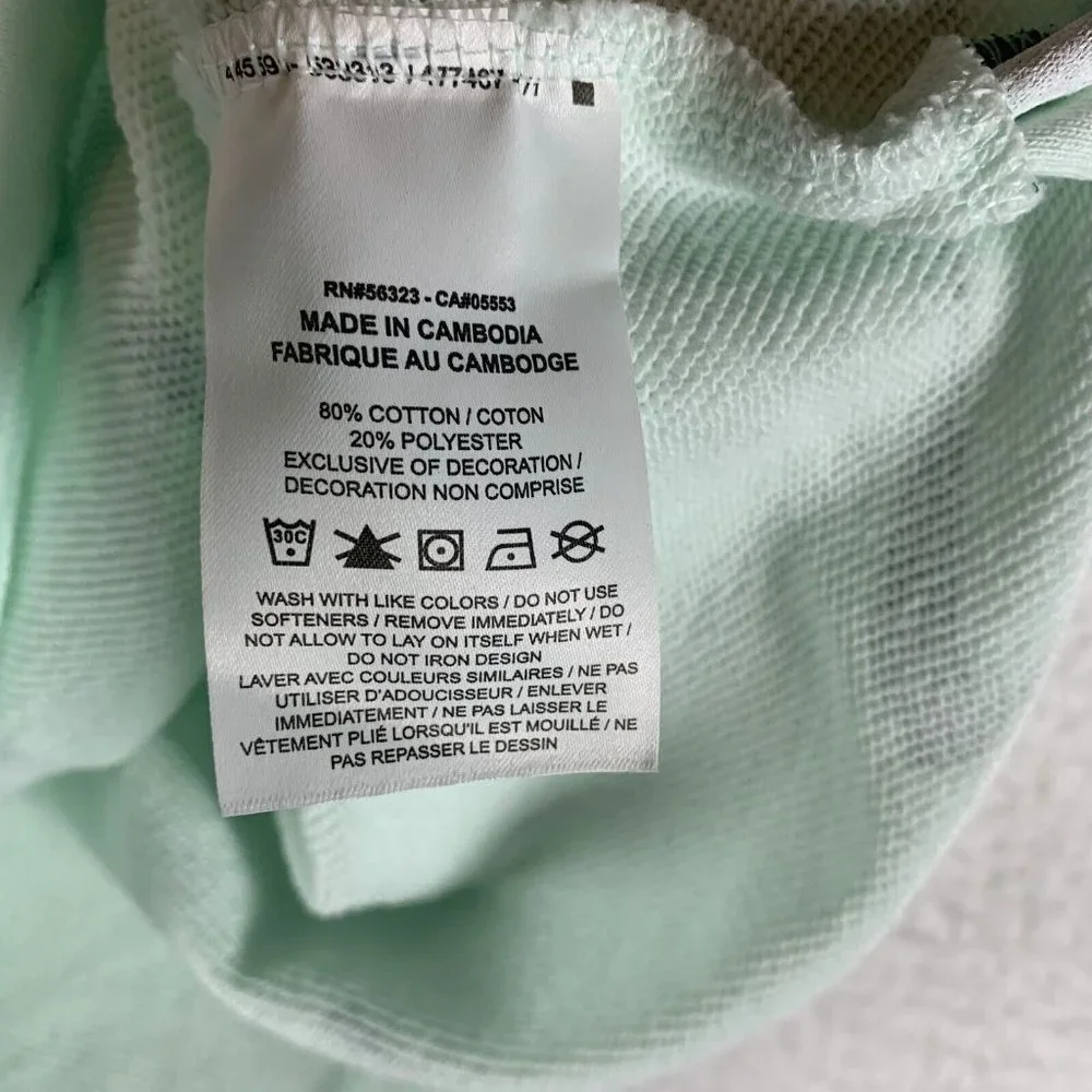 Nike Tank Top Girls XL Green Terry Printed Cotton Slim Fit‎ Round Pullover 6912